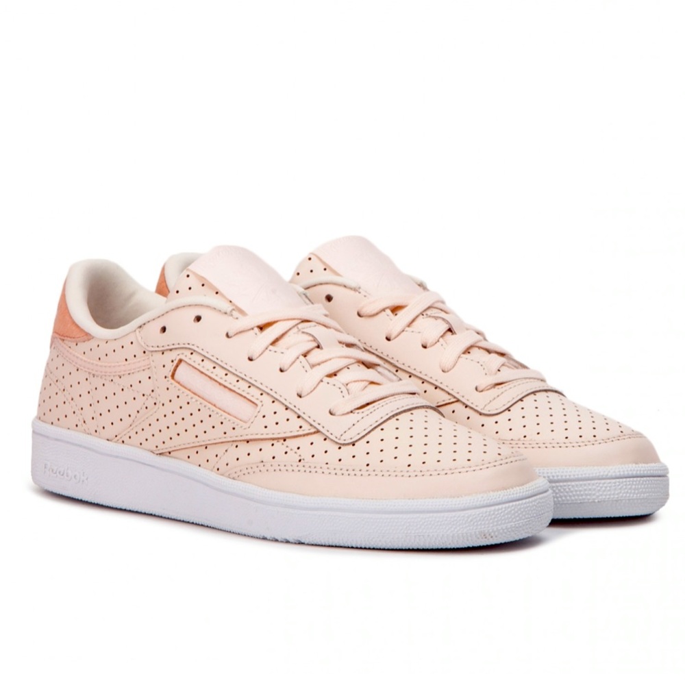 REEBOK Blush Pink Popped Perforated Sneakers Club C 85
